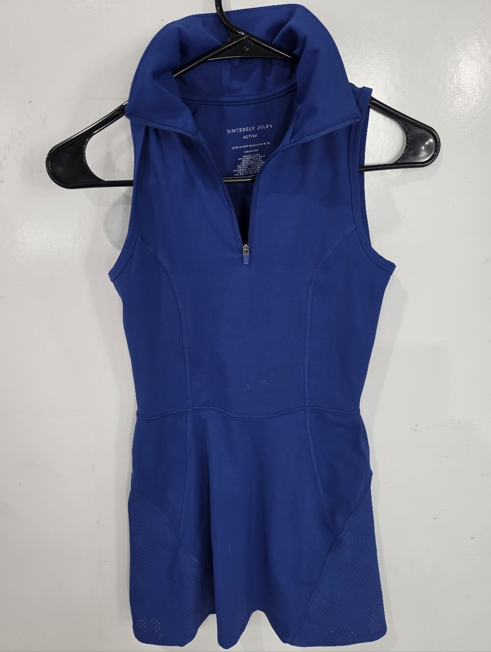 Sincerely Jules Active Zip-Front Tennis Dress in Blue Size XS